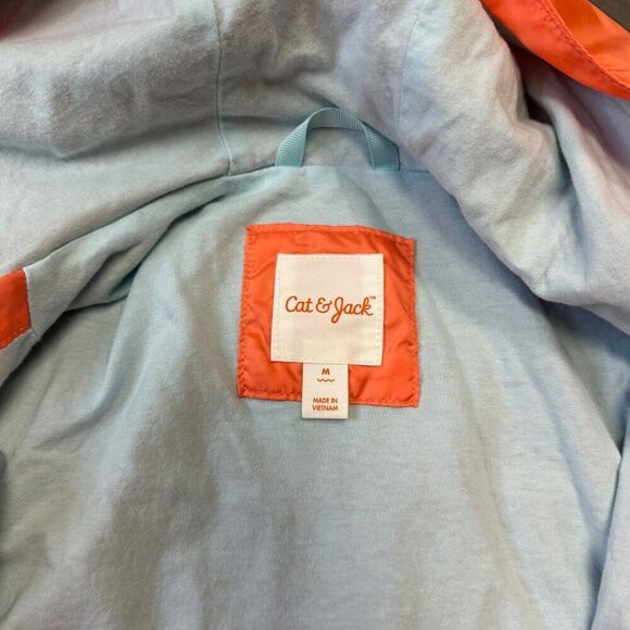 CAT & JACK GIRLS SIZE MEDIUM CORAL WIND BREAKER LIGHT WEIGHT JACKET - Picture 3 of 5